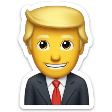 Donald Trump who is happy sticker