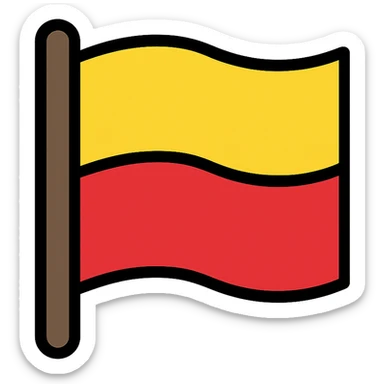 flag with half yellow and half red, clean and simple design sticker
