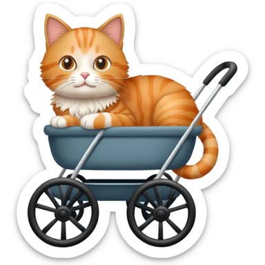 Cat in a stroller sticker