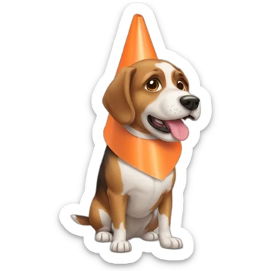 dog with cone sticker