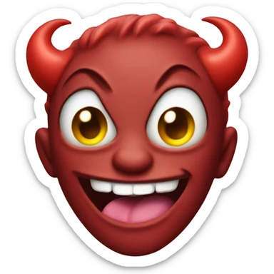 Devil winking with tongue out sticker