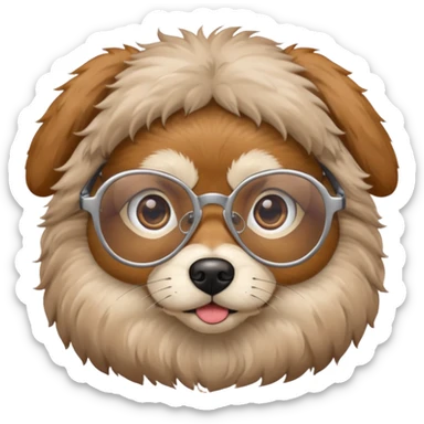 dog wearing grany sticker