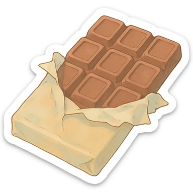 ghibli style chocolate bar with soft colors sticker