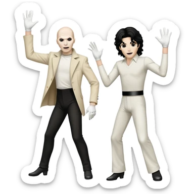 Voldemort next to Michael jackson dancing silly  sticker