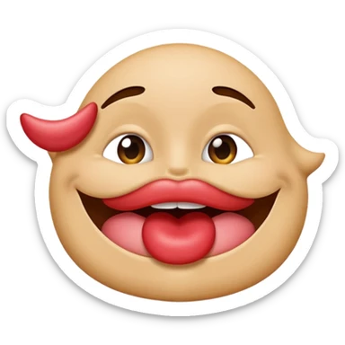 Excited emoji 😝 with 🤏 sticker