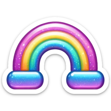 Girly glitter rainbow sticker