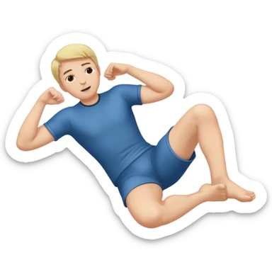 person laying down kicking feet with hands on chin sticker