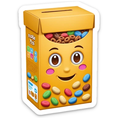 chocolate cereal box sticker