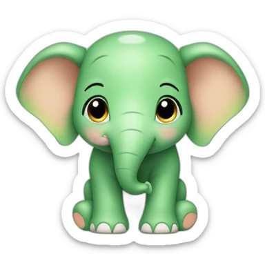 Green Elephant Calf sticker