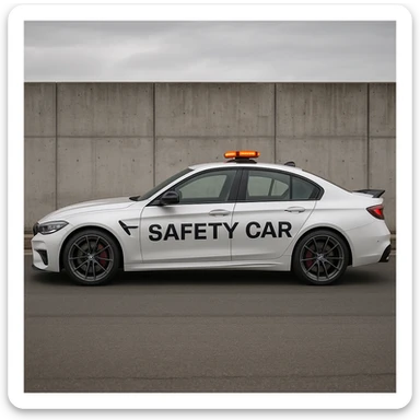 side view of a safety car, realistic details sticker