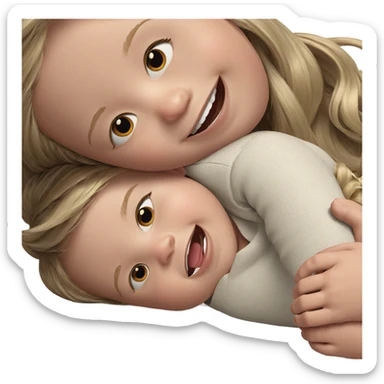 blonde siblings sharing a smile sticker