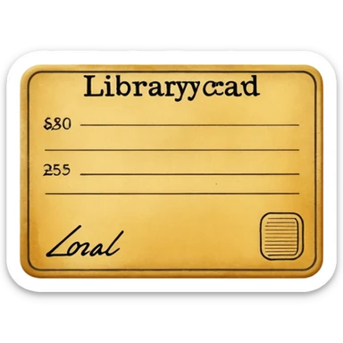 Library card
 sticker
