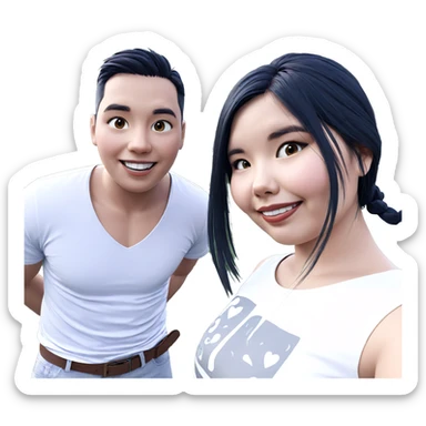 smiling couple outdoors together sticker