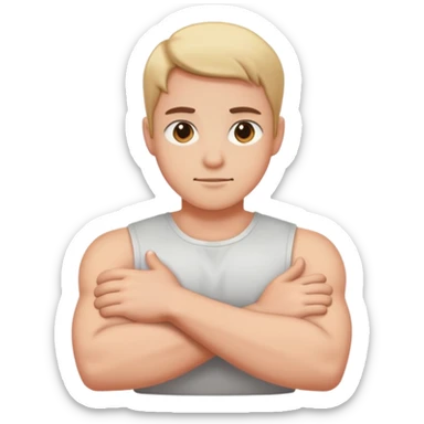 Arms crossed grabbing on nec  sticker