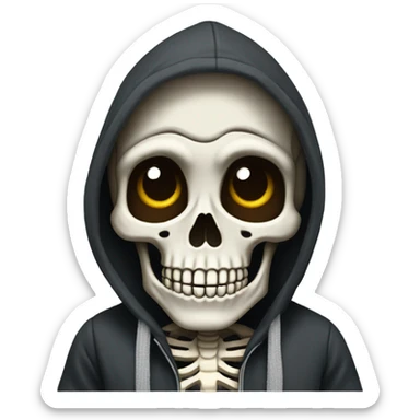 Skeleton in a hoodie sticker