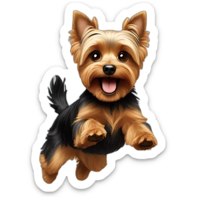 jumping so high Yorkshire Terrier sticker
