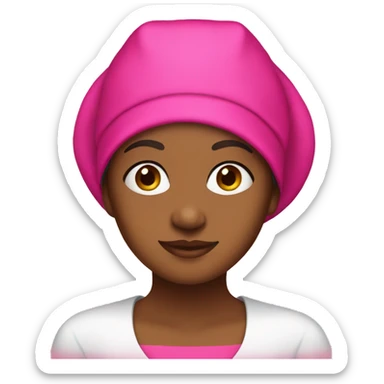brown girl with a hot pink bonnet sticker