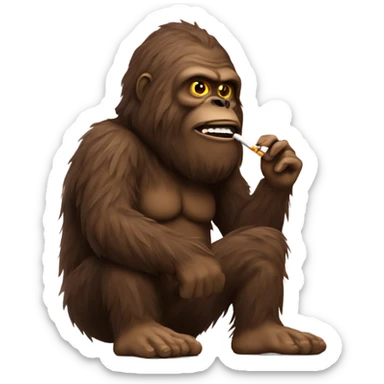 sasquatch smoking a cigarette  sticker