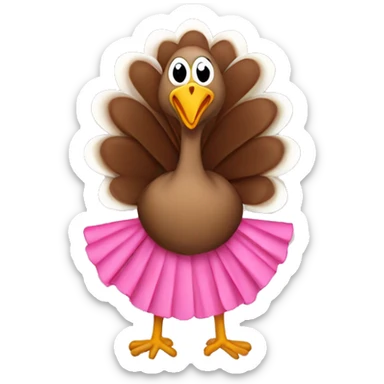 Turkey with a pink skirt sticker
