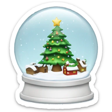 White snow globe with a little Christmas tree inside  sticker