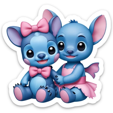 Stitch and hello kitty  sticker