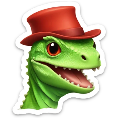Lizard with red hat sticker