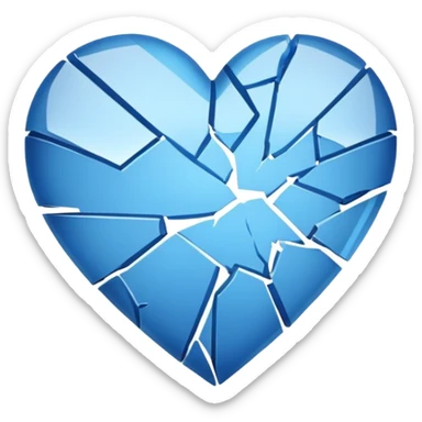 Blue heart heartbreak  sticker