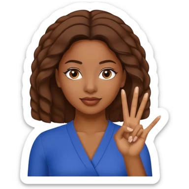 Zeta Phi Beta Sorority black women emoji. Use our hand sign sticker