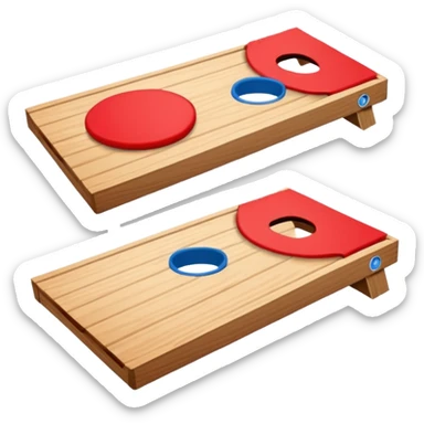 Corn hole board with a bag on it sticker