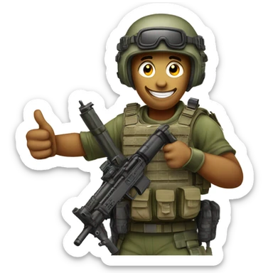 Special forces thumbs up with rifle sticker