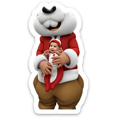 baby boys in santa hats sticker
