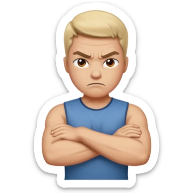 angry with arms crossed  sticker