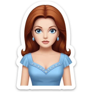 priscilla presley in movie pastel blue dress sticker