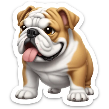 English bulldog gets butt scratches sticker