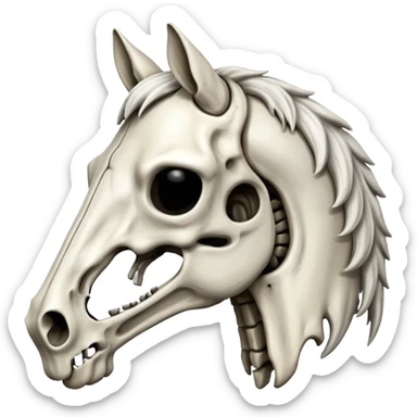 Skeleton horse head sticker