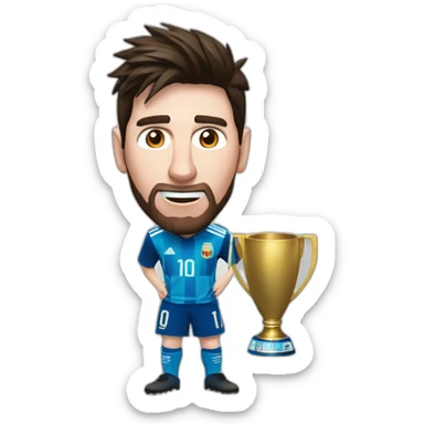 Messi levantando la copa  del mundo sticker