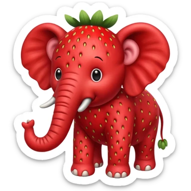 Strawberry éléphant sticker