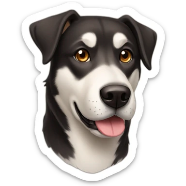 brown-husky-black-lab-mix-senior-dog sticker