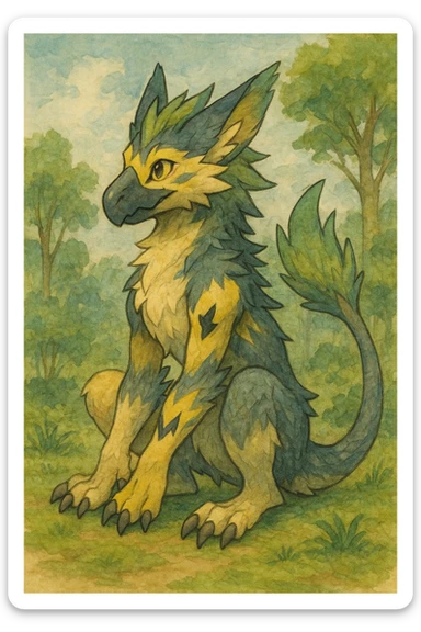 Sergal-Protogen-Fakémon-Digimon-Trico-Zeraora-Vernid-fusion-hybrid-creature sticker