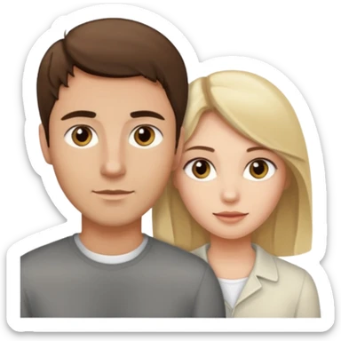 Light brown brunette man having sex with white blonde woman hazel eyes  sticker