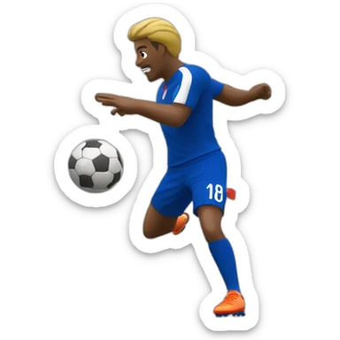 French football player shooting the ball sticker