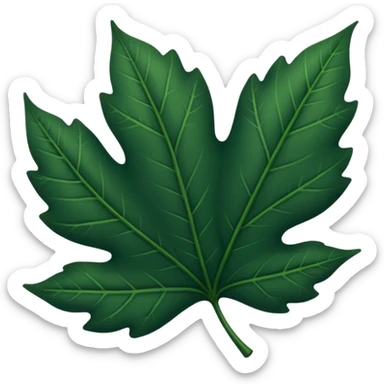 create a simple leaf illustration with a dark green gradient as the background. this will become an icon for a mobile app sticker