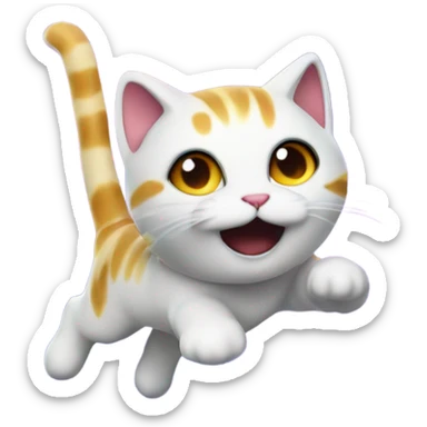 galaxy colored kitty flying through space smiling  sticker