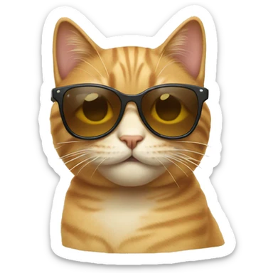 Cat with sunglasses sticker