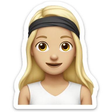 a blond girl with a head bandage smiling sticker