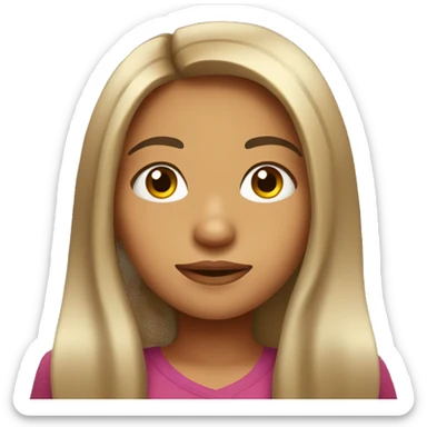 Mexican girl with round face and long hair, brown eyes sticker