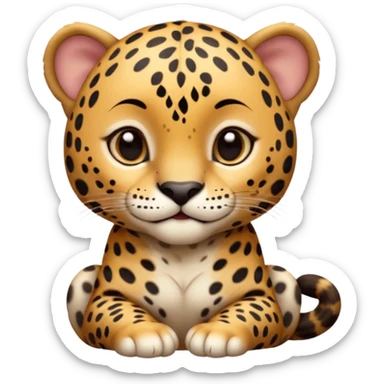 A high-resolution photo-realistic digital illustration of a baby jaguar, chest upward A high-resolution, photo-realistic digital illustration of a majestic baby jaguar sticker