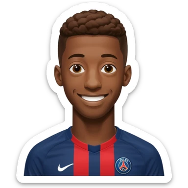 Ousmane Dembele avec le maillot du psg sticker