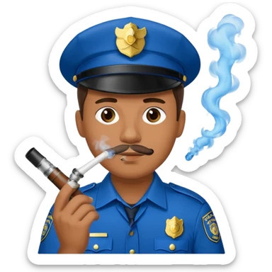 police officer smoking a glass pipe sticker