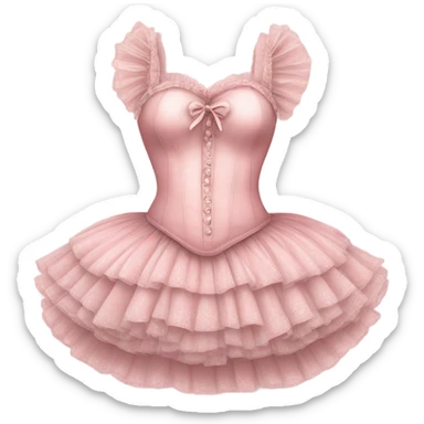 Vintage rococo rose-pink  tutu sticker